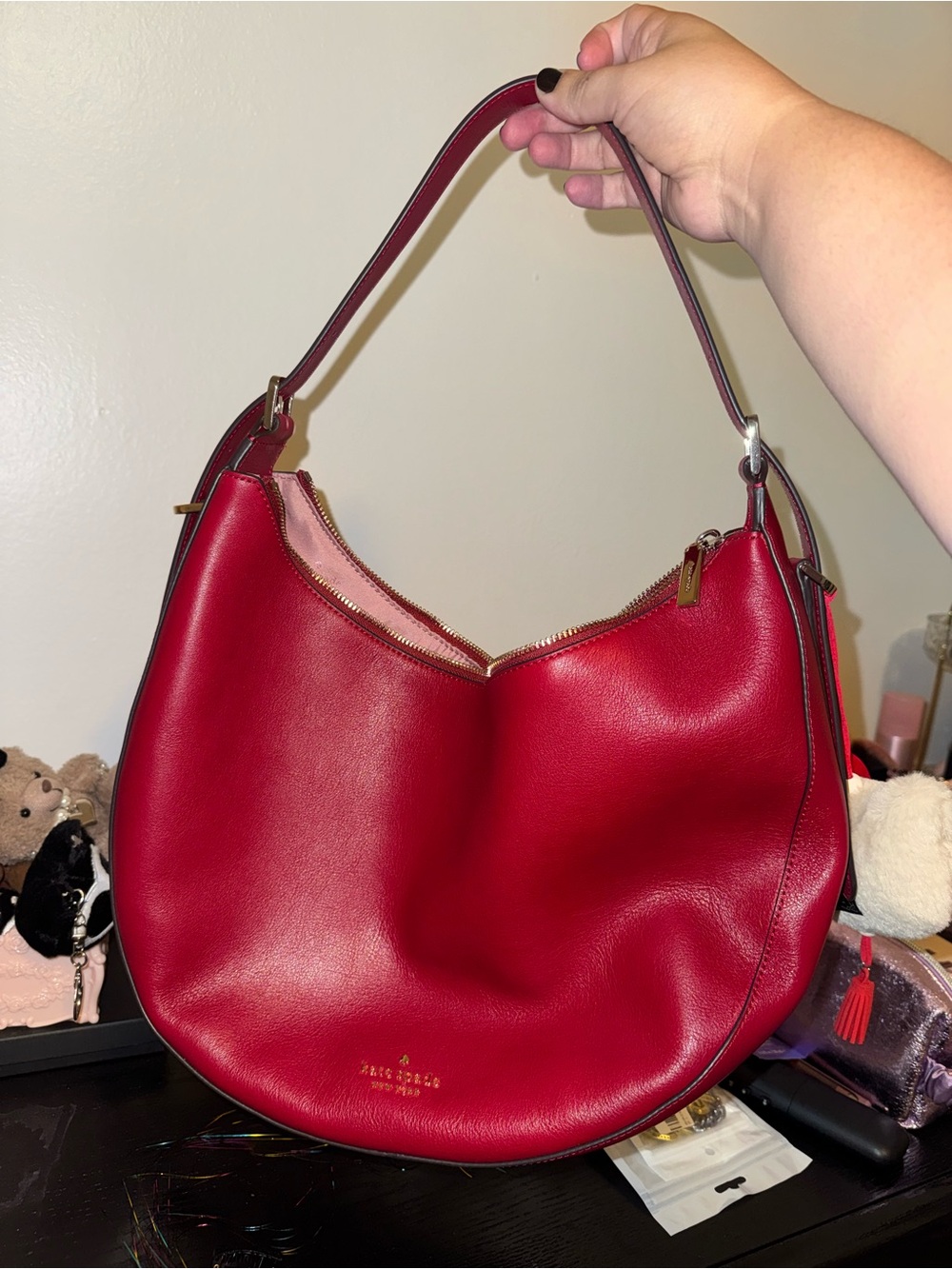 Kate Spade Nova Smooth Leather Large Crescent Shoulder Bag